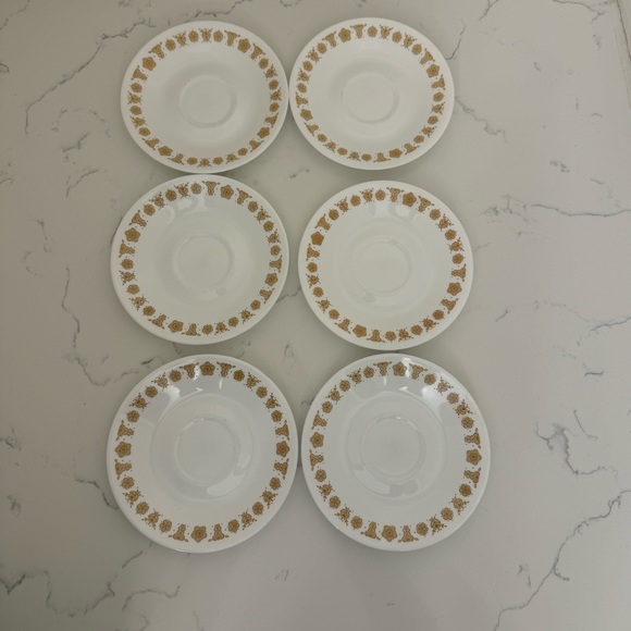 Corelle | Kitchen | Corelle By Corning Wear Saucers Gold Butterfly ...